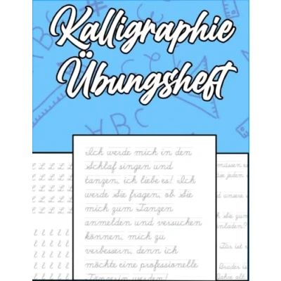 Abbildung von Kalligraphie Übungsheft: für Kinder, Erwachsene und Senioren Übungsbuch zur Verbesserung der Handschrift Deutsch schreiben lernen ... Texte des Schreibens