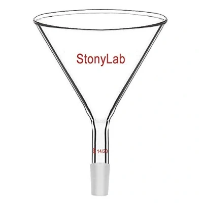 Abbildung von StonyLab Glastrichter Glass Trichter Pulvertrichter Kurzer Stem Powder mit 100mm Top O.D. und 14/20 Innen Fugen Filtertrichter