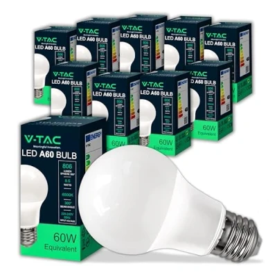 Abbildung von V TAC 10x LED Glühbirne E27 8,5W (entspricht 60W) A60 806Lumen Lampe 6500K Kaltweiß Glühlampen Energiesparlampe