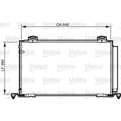 Abbildung von VALEO 814209 Klimakondensator mit Trockner 15mm 10mm Aluminium 384mm R134a