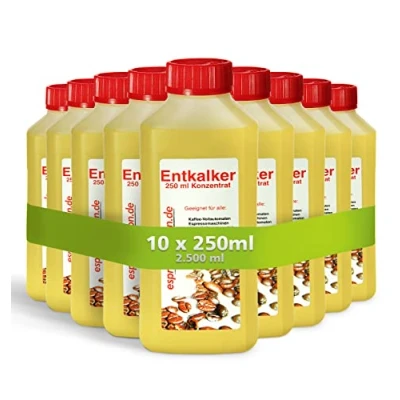 Abbildung von 2,5 L (10 x 250 ml) Universal Entkalker Für Kaffeevollautomat &amp; Haushaltsgeräte I Flüssigentkalker Konzentrat alle Marken Geräte Bad, Kaffeemaschine, Bügeleisen, Vollautomaten, Wasserkocher