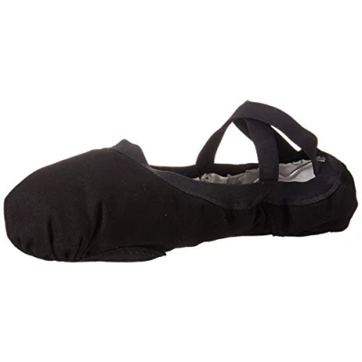 Abbildung von Bloch Dance Damen Ballettschuh/Slipper aus elastischem Segeltuch, Geteilte Sohle, schwarz, 38.5 EU