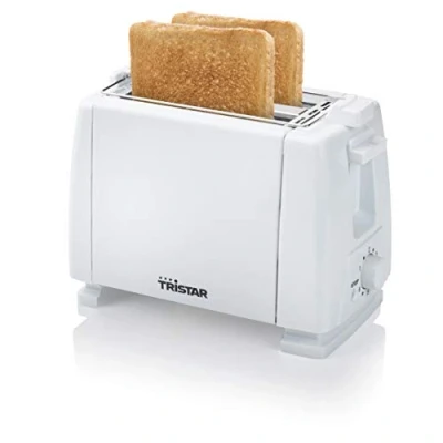 Abbildung von Tristar BR 1009 Toaster, 650 Watt, für 2 Toast Scheiben kurze Schlitze, 6 Bräunungsstufen und Aufwärmfunktion Brötchen Weiß