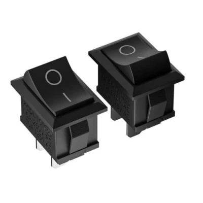 Abbildung von 2 Stück Premium Ein Aus Einbau Kippschalter Wippschalter Schalter On Off DIY AC 250V 220V 6A 2Pin Schwarz Rechteckig Position