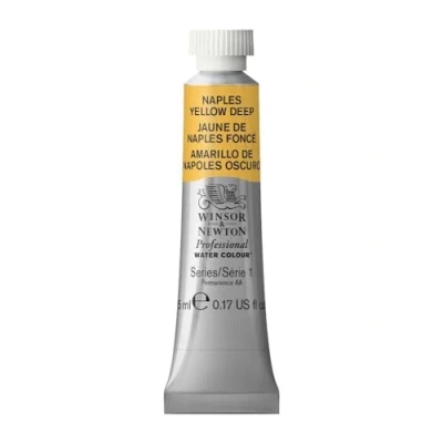 Abbildung von Winsor &amp; Newton 0102425 Professional Aquarellfarbe, lebendige Wasserfarben in Künstlerqualität, hohe Farbbrillanz Leuchtkraft, lichtecht, Archivqualität, 5ml Tube Neapelgelb dunkel