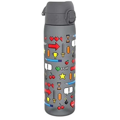 Abbildung von ION8 Trinkflasche, 500 ml, Auslaufsicher, Einhandöffnung, Sichere Verriegelung, Spülmaschinenfest, BPA frei, Tragegriff, Klappdeckel, Leicht zu Reinigen, Klimaneutral, Video Spielen Design