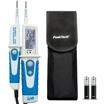 Abbildung von PeakTech P 1090 Digitaler 2 poliger Spannungsprüfer mit LCD Display Spannungsmesser IP64 Schutz vor Staub &amp; Spritzwasser TÜV/GS geprüfter Spannungs und Durchgangsprüfer von 6 690V, CAT III 690V