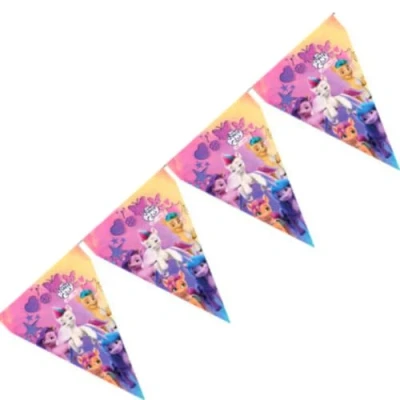 Abbildung von BeenSmile, Banner My Little Pony, Wimpelkette für Kinder, Dekoration Kindergeburtstag, Partyartikel, Feier und Jubiläum, 1 Stück, 3 m