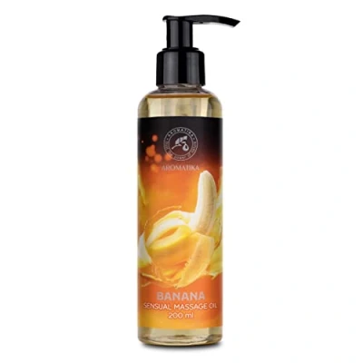 Abbildung von Sinnliches Massageöl Banane 200g Körper Massage Öl mit Mandelöl und Traubenkernöl Entspannung Essbar Natürlich Körperöl Naturkosmetik Kissable