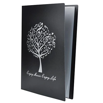 Abbildung von PUNK A4 Größe Musik Tabelle Datei Ordner Dokumente Halter Aufbewahrung 40 Taschen (Music Tree Black)