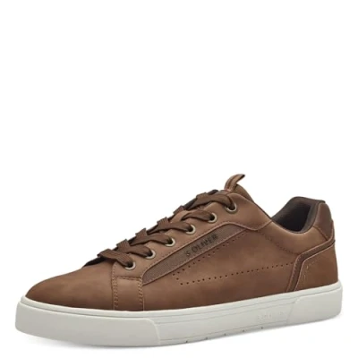 Abbildung von s.Oliver Herren Sneaker flach Low Top Vegan, Braun (Cognac), 45 EU