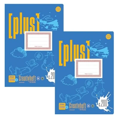 Abbildung von Formati Plus Creativheft C.200 A4 20 Blatt, 10 mm liniert, 2 Stück, aus 100% Recyclingpapier, für die Grundschule