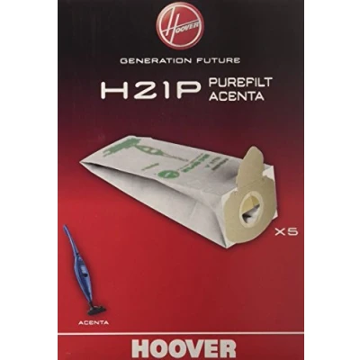 Abbildung von Hoover H21P Staubsaugerbeutel, Originalzubehör, aus Papier, geruchshemmend, besonders groß, kompatibel mit Staubsauger Acenta, 5 Stück, Andere