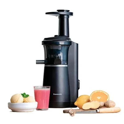Abbildung von Panasonic Slow Juicer MJ L501KXE Entsafter (Entsafter für Obst/Gemüse, Saftpresse, Sorbet Herstellung, elektrisch, 150 W, schwarz)