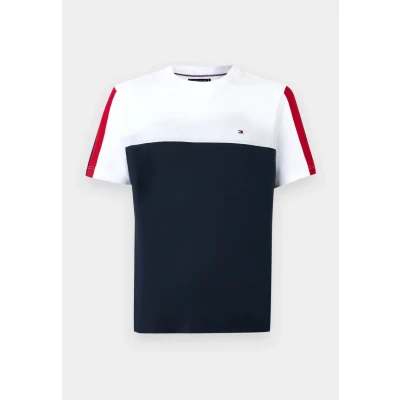 Abbildung von Tommy Hilfiger Global Stripe Colourblock TEE Tshirt print, Herren, Größe: Small, White