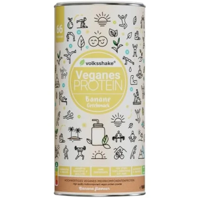 Abbildung von Veganes Protein Banane 1000g 12 pflanzliche Proteinquellen Ohne Soja &amp; Gluten Premiumqualität vom Bodensee Made in Germany