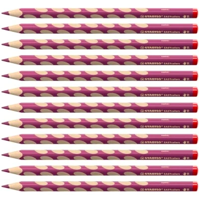 Abbildung von Ergonomischer Buntstift für Rechtshänder STABILO EASYcolors 12er Pack rotviolett