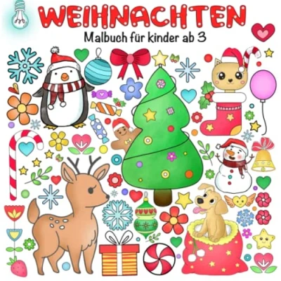 Abbildung von Weihnachten Malbuch für Kinder ab 3: Weihnachtsmalbuch Mädchen und Jungen mit wunderschönen Motiven . Nikolaus Geschenk