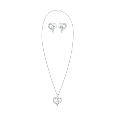 Abbildung von Elli Schmuckset Damen Herz mit Kristallen in 925 Sterling Silber