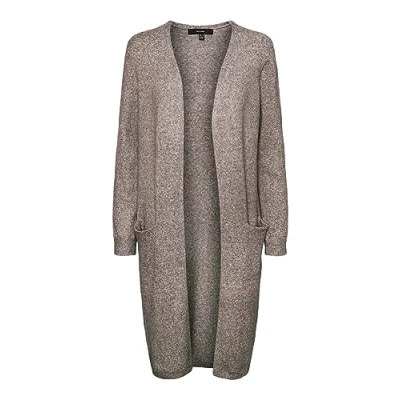 Abbildung von VERO MODA Damen VMDOFFY LS Long Open Cardigan GA NO, Coffee Bean/Melange, XL