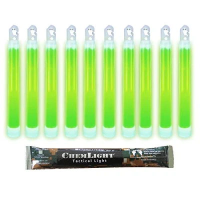 Abbildung von Cyalume Leuchtstab 15 cm, Original Militärische ChemLight Lightsticks In Grün (20 er Pack), Hohe Brenndauer Von 12 Stunden, 100% konform Mit Den NATO Spezifikationen, Militärtauglich, REACH