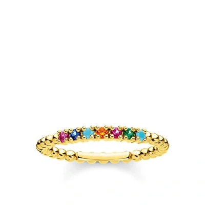 Abbildung von THOMAS SABO Fingerring »Kugeln mit Steinen, TR2323 051 14 52 60, 488 7 60«, Glas Keramik Stein, Korund, Zirkonia (synth.)