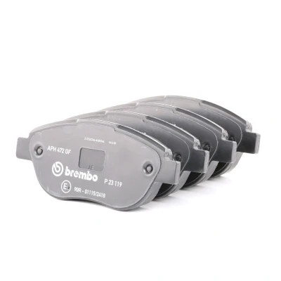 Abbildung von BREMBO P 23 119 Bremsbelagsatz exkl. Verschleißwarnkontakt mit Bremssattelschrauben Zubehör PEUGEOT: 307 SW, 207 Hatchback, FIAT: Idea