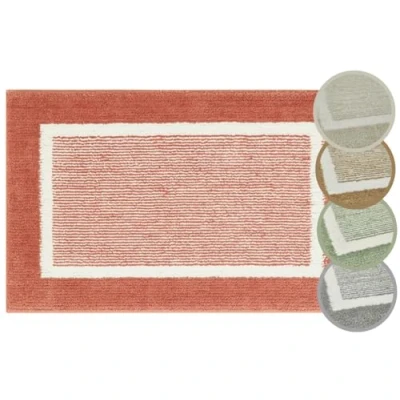 Abbildung von andiamo Badematte rutschfest Maui Badezimmerteppich weich und flauschig Duschvorleger für Badezimmer Badteppich waschbar Set 40 x 60 cm + 50 80 Rostrot