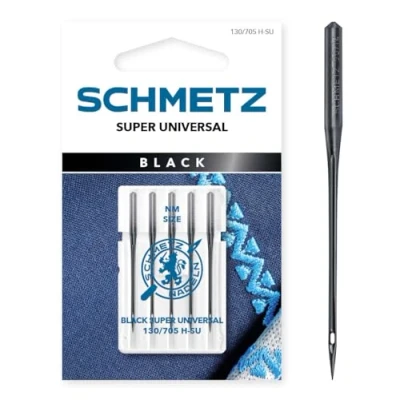 Abbildung von SCHMETZ 5 Nähmaschinennadeln Black Super Universal 130/705 H SU Nadeldicke 70/10 Mit besonderer Antihaftbeschichtung auf jeder gängigen Haushaltsnähmaschine einsetzbar