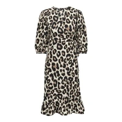 Abbildung von ONLY Onlolivia Wrapmidi Dress Freizeitkleid, Damen, Größe: Small, Cloud dancer/hula