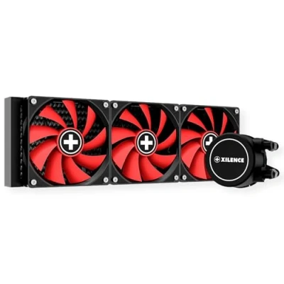Abbildung von Xilence LQ360 AMD und Intel AiO 360mm Wasserkühlung, 3x 120mm PWM Lüfter, 400W TDP, rot/schwarz