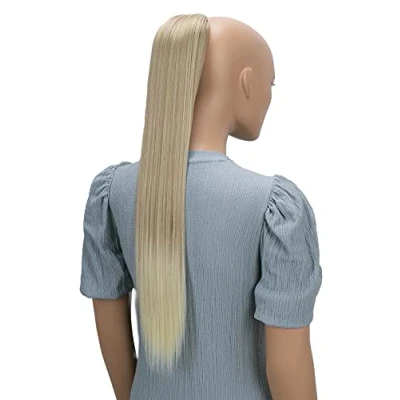 Abbildung von CAISHA 65cm Haarteil Mit Kordelverschluss Langhaar Zopf Pferdeschwanz Haarverlängerung Glatt Blond Mix PH610