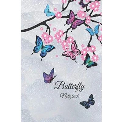 Abbildung von Butterfly Notizbuch: Schmetterling A5 120 Seiten Kästchen kariert Tagebuch Tagesplaner Wochenplaner Planer Sketchbook Geschenk