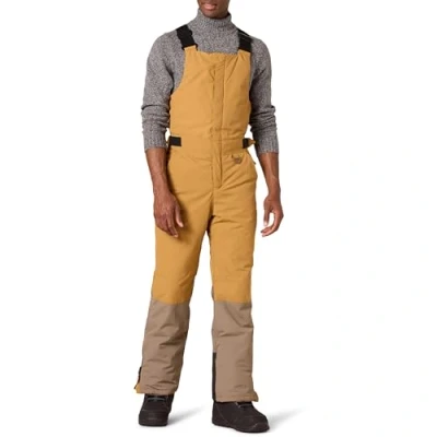 Abbildung von Amazon Essentials Herren Wasserfeste, isolierte Schnee Latzhose, Gold Hellbraun Farbblock, XL