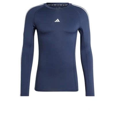 Abbildung von adidas Performance Techfit Compression 3STRIPES LONG Sleeve Langarmshirt, Herren, Größe: Medium, Legend ink