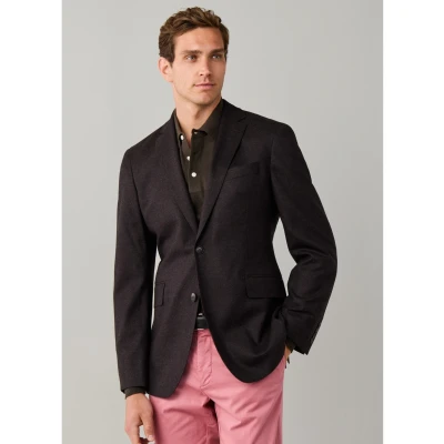 Abbildung von Hackett London für Herren. HM4400223 Braune Performance Flannel Jacke (42/32), Lässig, Wolle, Klassisch