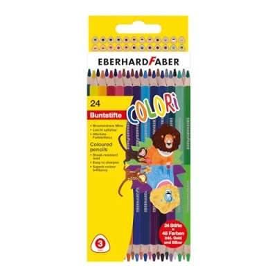 Abbildung von Eberhard Faber 514822 Buntstifte Set Colori, 24 Duo mit 48 Farben
