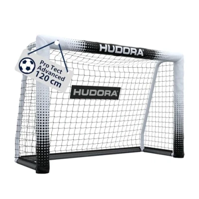 Abbildung von HUDORA Fußballtor Pro Tect Advanced Outdoor mit Netz und wetterfester Ummantelung für Kinder/Erwachsene Einfacher Aufbau im Garten Hochwertige Torwand Reiß Klettverschlüssen