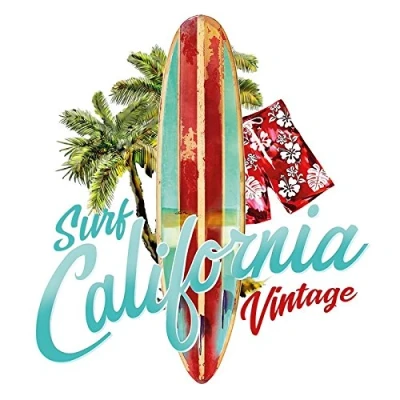 Abbildung von Ideen mit Herz Color Bügeltransfers, DIN A4, Sport &amp; Hobby Textilien wie T Shirts Taschen Bügelmotiven verzieren Transfer Bilder einfach aufbügeln DIY Textildesign (Surf California)