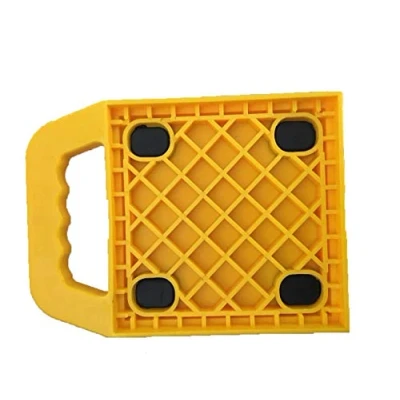 Abbildung von KATSU 4 Stück Jack Pads Unterlegplatten für Wagenheber und Wohnwagenstützen mit Griff Rutschfester Gummi, Stabilisator Stützplatten Wohnwagen, 220x162x22mm