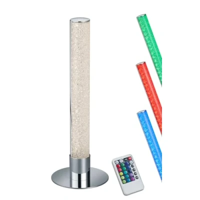 Abbildung von Reality Leuchten LED Tischleuchte Leia R52571100, Metall Chrom, Acryl Kristalleffekt, inkl. 5 Watt LED, Fernbedienung, Farbwechsel, Dimmer