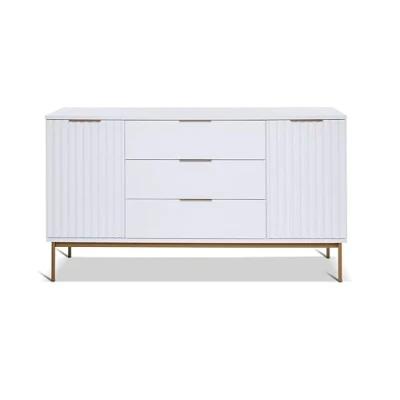 Abbildung von Jahnke Sideboard, Engineered Wood, Weiss/Goldfarben, One Size