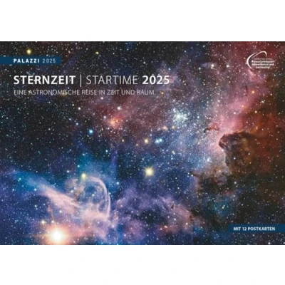 Abbildung von PALAZZI Sternzeit 2025 Wandkalender, 70x50cm, Posterkalender mit brillanten Aufnahmen aus unserem Universum, Eine astronomische Reise in Zeit und ... Raum