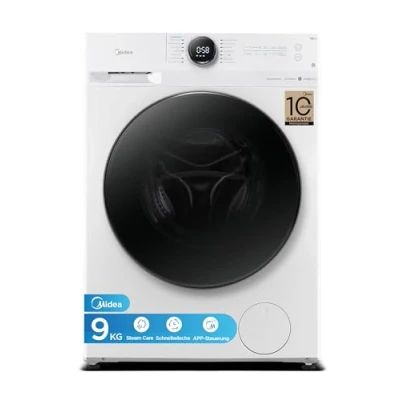 Abbildung von Midea MF200W90WB 14A Waschmaschine / 9KG A/Leiser &amp; effizienter Inverter Motor/HealthGuard System/Steam Care/Nachlegefunktion/APP Steuerung/AquaStop, Weiß