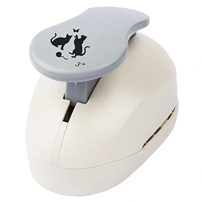 Abbildung von Ideen mit Herz Jumbo Stanzer, Katzen, Motivgröße: 6,7cm x Motiv Locher für Papier Geschenkanhänger &amp; Karten basteln Garten, Haustier. Kindergeburtstag, Einzug, Scrapbooking extra groß