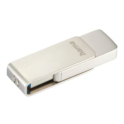 Abbildung von Hama USB Stick, 128GB, 3.0 (Speicherstick,USB Stick 3.0, Datenspeicher, A, klein, Ultra schnell, 100MB/s, Drehmechanismus, Öse zur Nutzung als Schlüsselhänger) Silber