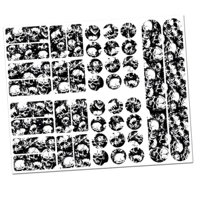Abbildung von Finest Folia 34 Teiliges Fahrrad Rahmen Schutzfolie Folie Aufkleber Schutz MTB BMX Kette Lackschutzfolie R159 R160 (21 Skulls)