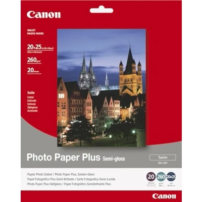 Abbildung von Canon Fotopapier Plus Seidenglanz SG 201 20x25 cm 20 Blatt für Tintenstrahldrucker (260 g/qm)