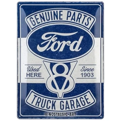 Abbildung von Nostalgic Art Retro Blechschild, 30 x 40 cm, Ford V8 Truck Garage Geschenk Idee für Zubehör Fans, aus Metall, Vintage Design