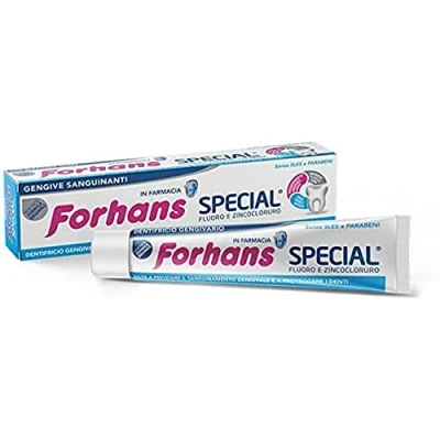 Abbildung von Forhans, Spezielle Zahnpasta mit Zinkchlorid, für Zahnfleischentzündungen, antiseptisch, antibakteriell und entzündungshemmend, Mundhygiene, gesundes Zahnfleisch, 100 ml